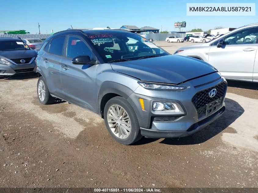 2020 Hyundai Kona Sel VIN: KM8K22AA8LU587921 Lot: 40715851