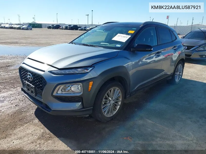 2020 Hyundai Kona Sel VIN: KM8K22AA8LU587921 Lot: 40715851