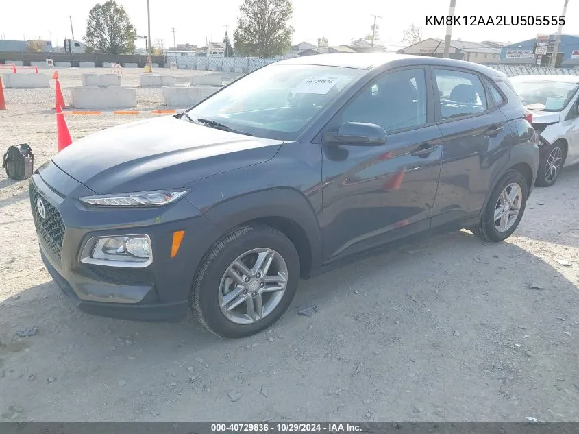 2020 Hyundai Kona Se VIN: KM8K12AA2LU505555 Lot: 40729836