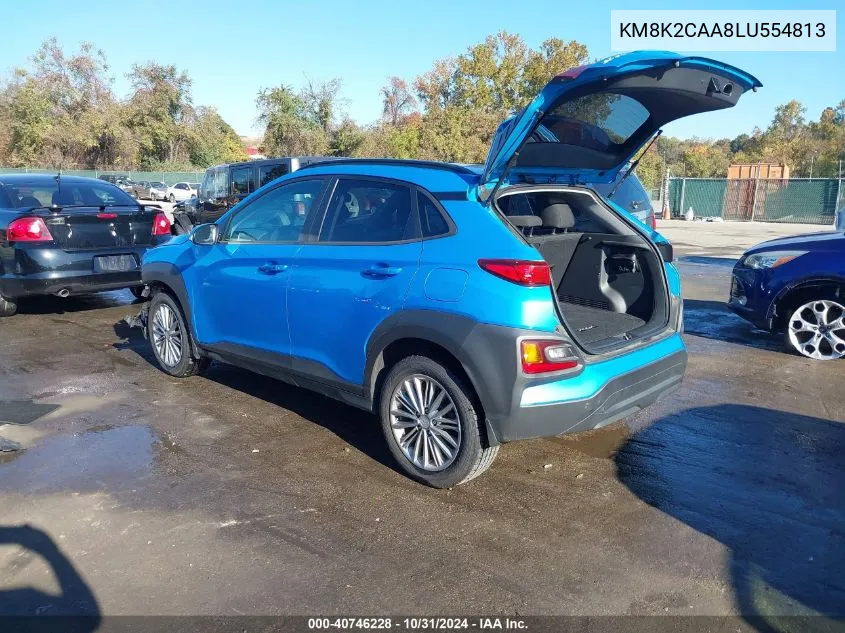 2020 Hyundai Kona Sel VIN: KM8K2CAA8LU554813 Lot: 40746228