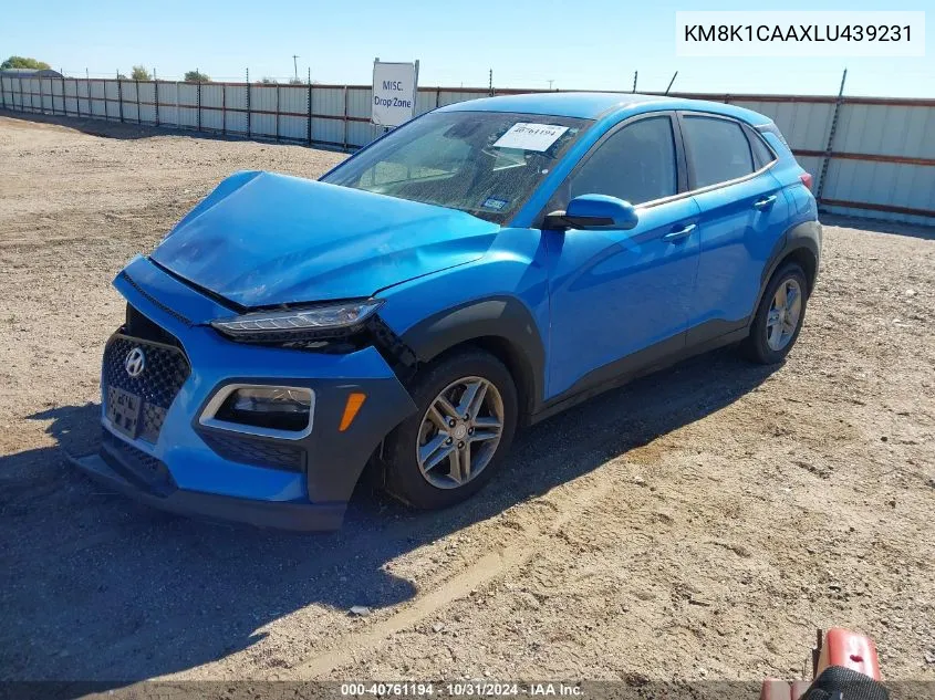 2020 Hyundai Kona Se VIN: KM8K1CAAXLU439231 Lot: 40761194