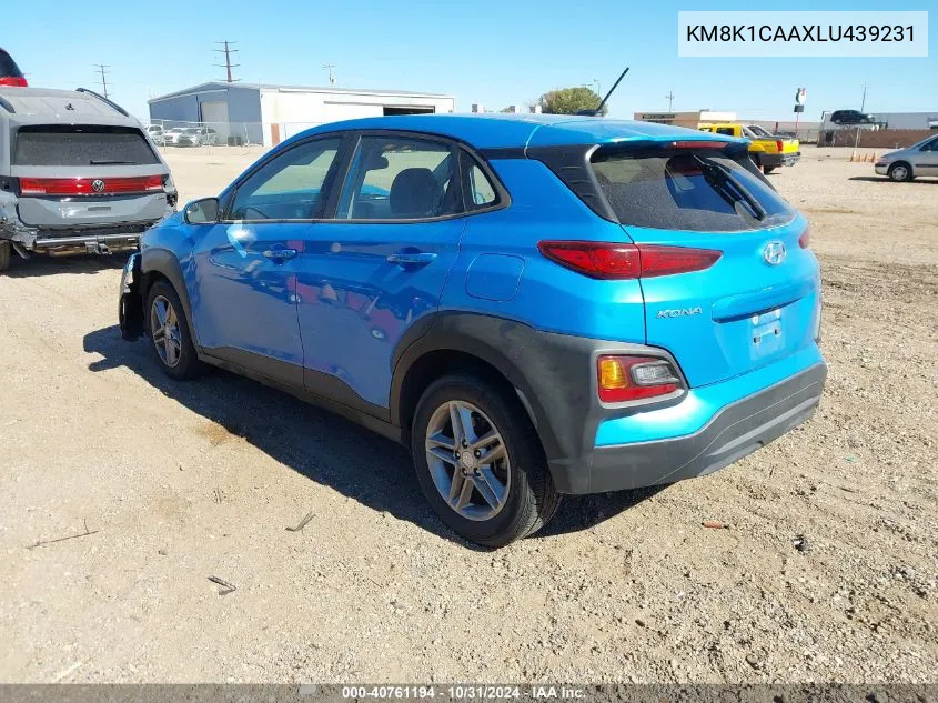 2020 Hyundai Kona Se VIN: KM8K1CAAXLU439231 Lot: 40761194