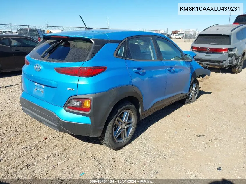 2020 Hyundai Kona Se VIN: KM8K1CAAXLU439231 Lot: 40761194