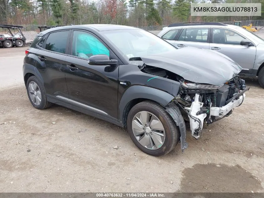 2020 Hyundai Kona Electric Ultimate VIN: KM8K53AG0LU078813 Lot: 40763632