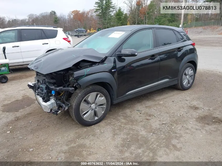 2020 Hyundai Kona Electric Ultimate VIN: KM8K53AG0LU078813 Lot: 40763632