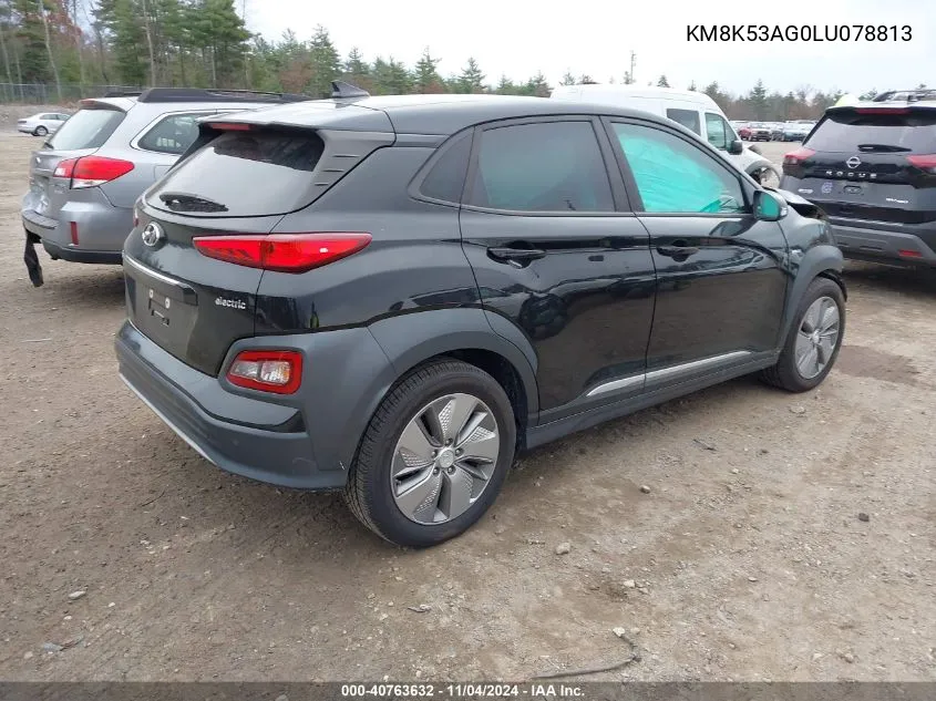 2020 Hyundai Kona Electric Ultimate VIN: KM8K53AG0LU078813 Lot: 40763632