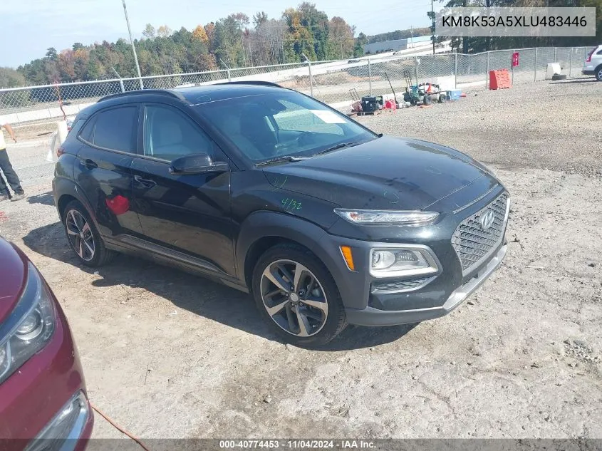 2020 Hyundai Kona Ultimate VIN: KM8K53A5XLU483446 Lot: 40774453