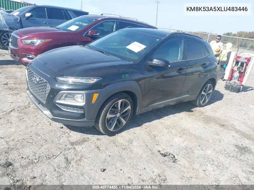 2020 Hyundai Kona Ultimate VIN: KM8K53A5XLU483446 Lot: 40774453