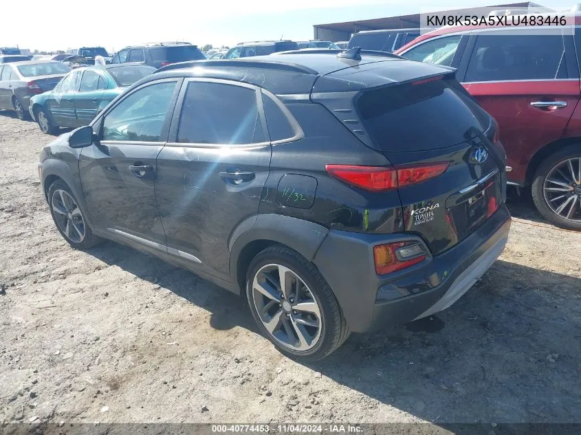 2020 Hyundai Kona Ultimate VIN: KM8K53A5XLU483446 Lot: 40774453