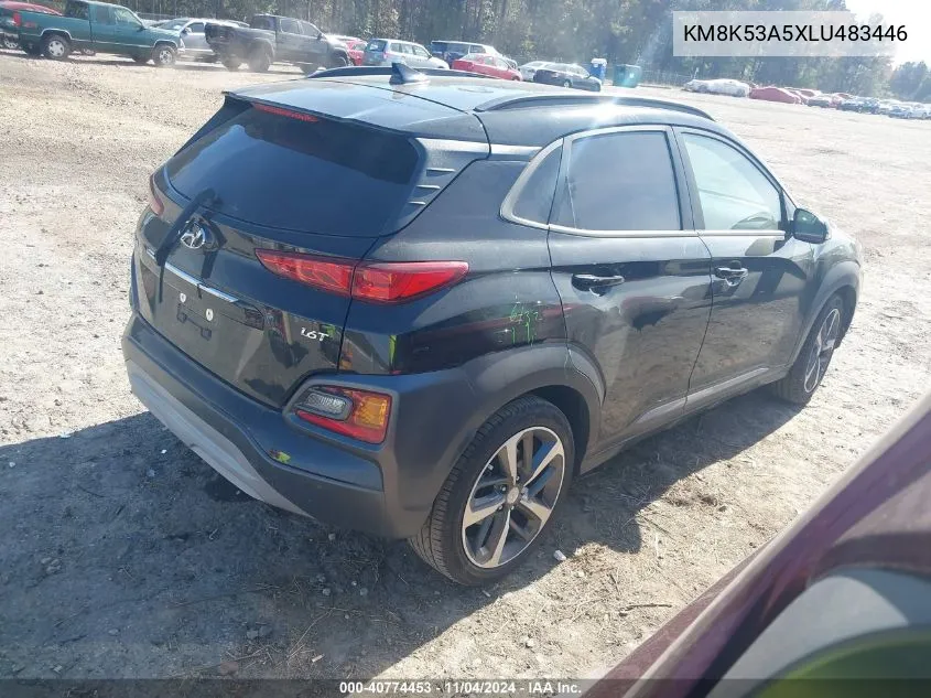 2020 Hyundai Kona Ultimate VIN: KM8K53A5XLU483446 Lot: 40774453