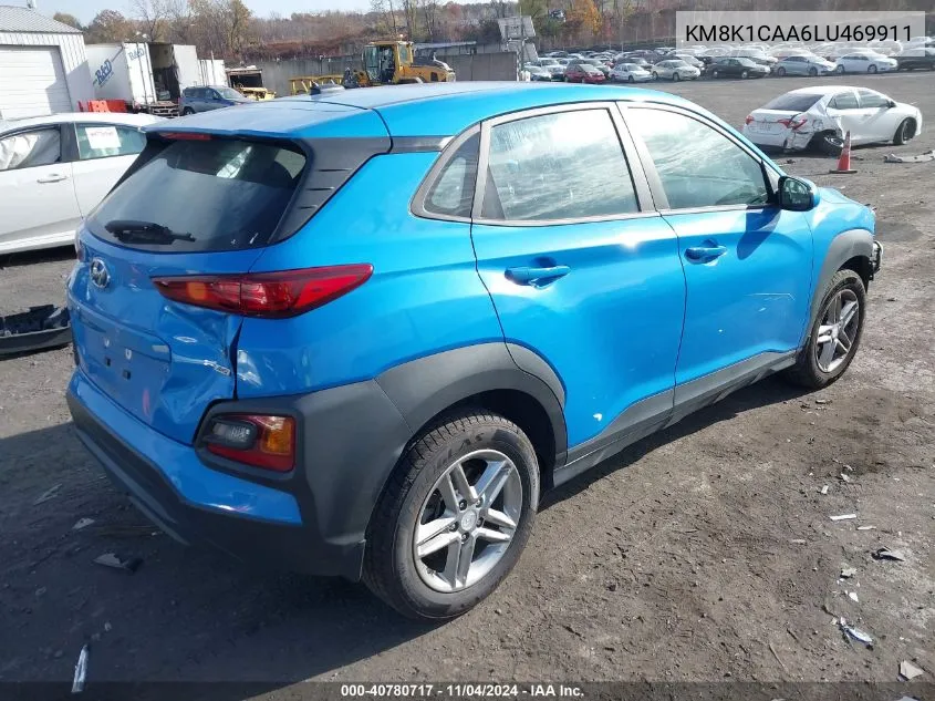 2020 Hyundai Kona Se VIN: KM8K1CAA6LU469911 Lot: 40780717