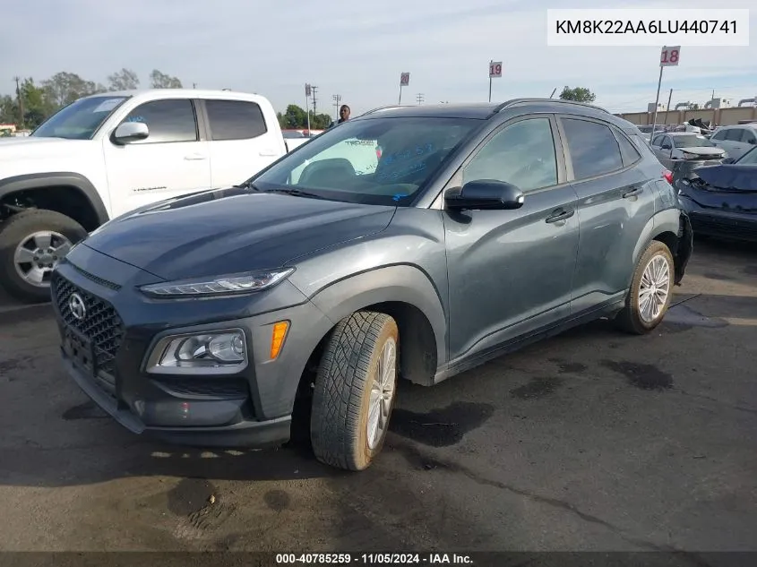 2020 Hyundai Kona Sel VIN: KM8K22AA6LU440741 Lot: 40785259