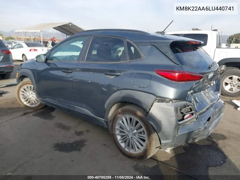 2020 Hyundai Kona Sel VIN: KM8K22AA6LU440741 Lot: 40785259