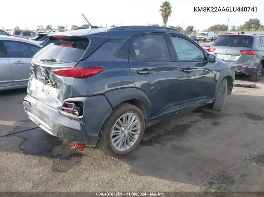 2020 Hyundai Kona Sel VIN: KM8K22AA6LU440741 Lot: 40785259