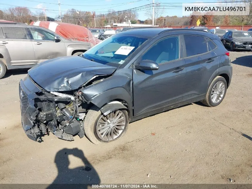 2020 Hyundai Kona Sel Plus VIN: KM8K6CAA7LU496701 Lot: 40788724