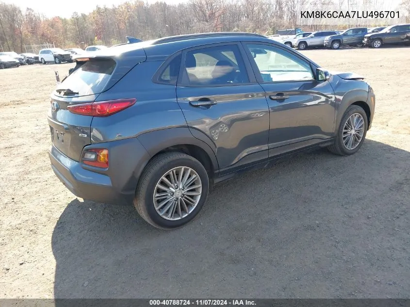 2020 Hyundai Kona Sel Plus VIN: KM8K6CAA7LU496701 Lot: 40788724