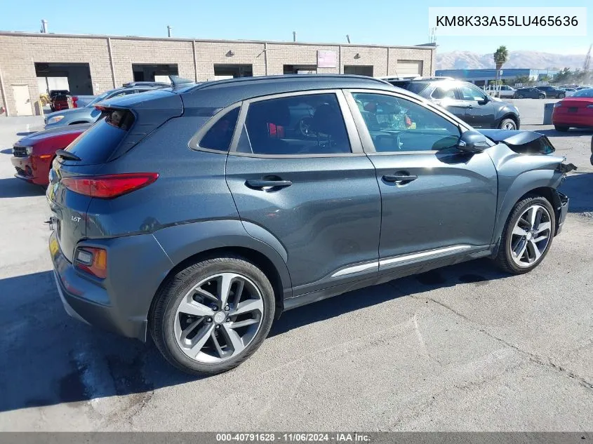 2020 Hyundai Kona Limited VIN: KM8K33A55LU465636 Lot: 40791628