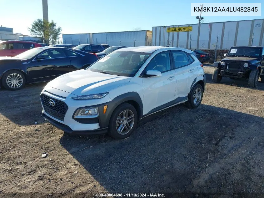 2020 Hyundai Kona Se VIN: KM8K12AA4LU482845 Lot: 40804698