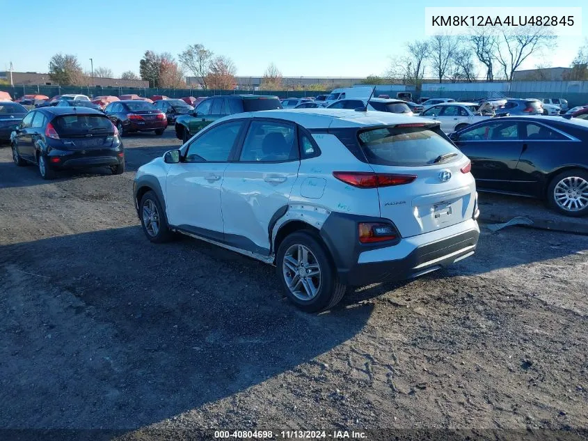 2020 Hyundai Kona Se VIN: KM8K12AA4LU482845 Lot: 40804698