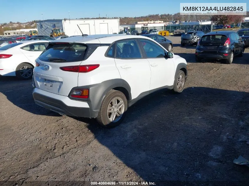 2020 Hyundai Kona Se VIN: KM8K12AA4LU482845 Lot: 40804698