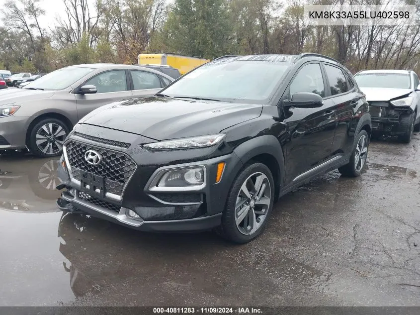 2020 Hyundai Kona Limited VIN: KM8K33A55LU402598 Lot: 40811283