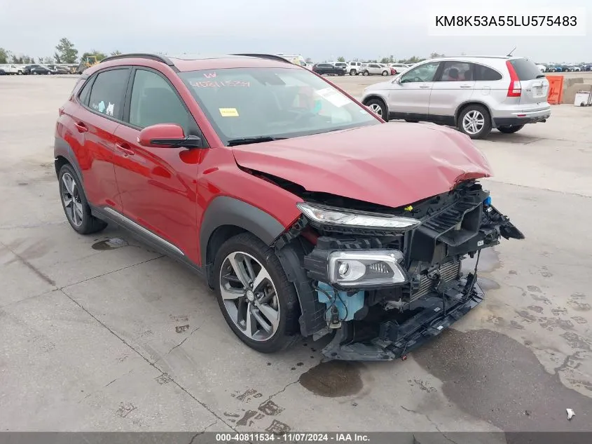 2020 Hyundai Kona Ultimate VIN: KM8K53A55LU575483 Lot: 40811534