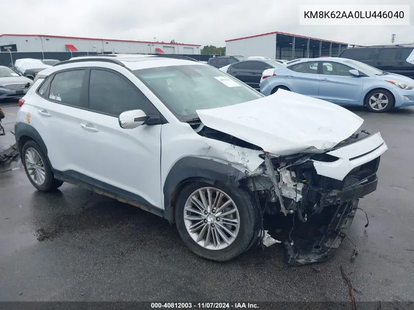 2020 Hyundai Kona Sel Plus VIN: KM8K62AA0LU446040 Lot: 40812003