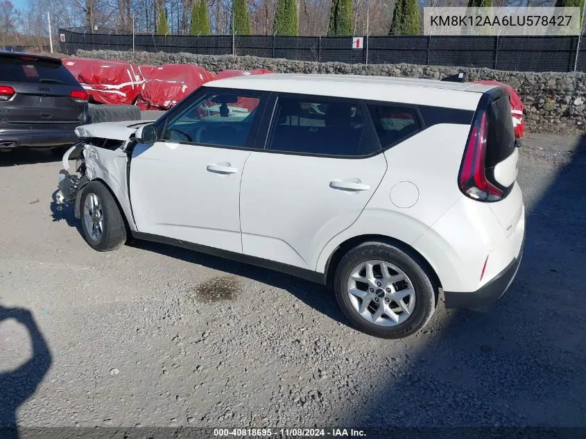 2020 Hyundai Kona Se VIN: KM8K12AA6LU578427 Lot: 40818695