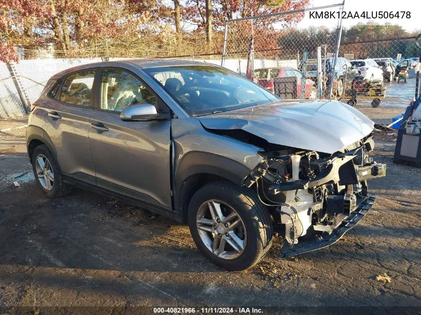 2020 Hyundai Kona Se VIN: KM8K12AA4LU506478 Lot: 40821966