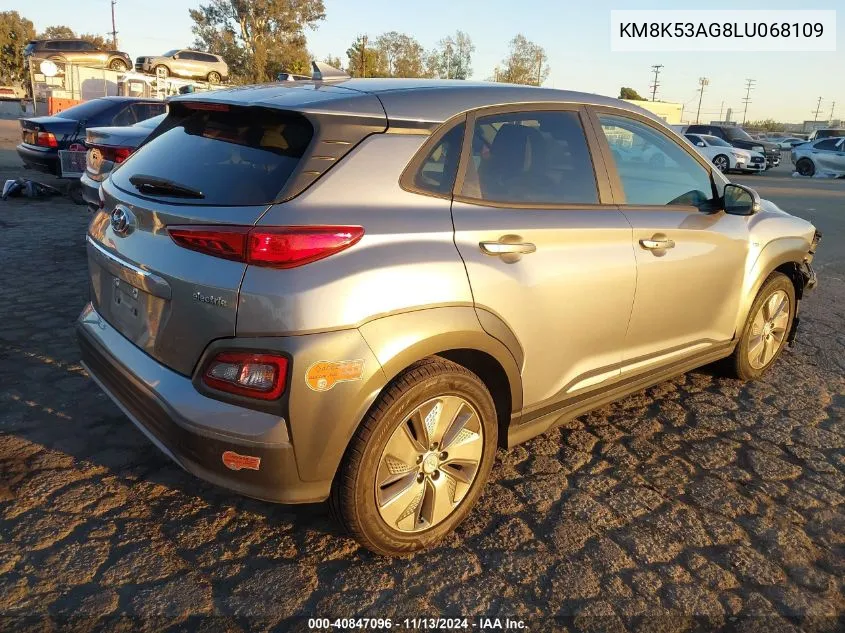 2020 Hyundai Kona Electric Ultimate VIN: KM8K53AG8LU068109 Lot: 40847096