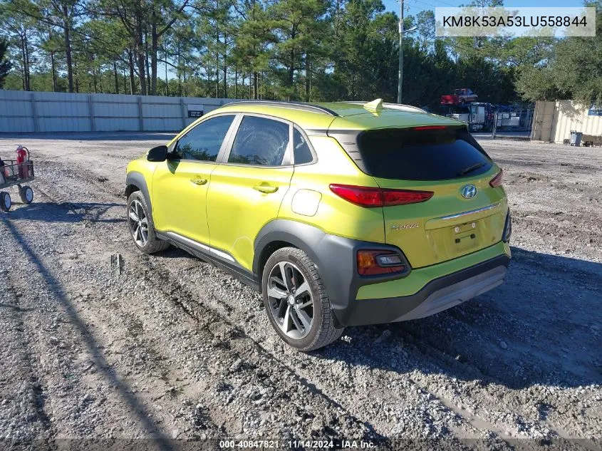 2020 Hyundai Kona Ultimate VIN: KM8K53A53LU558844 Lot: 40847821