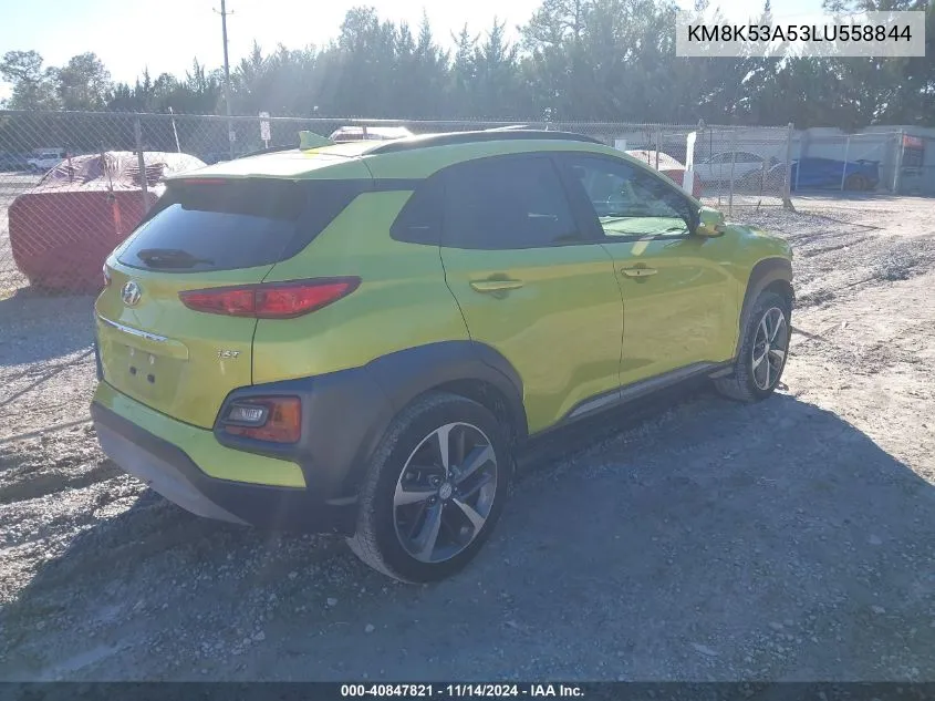 2020 Hyundai Kona Ultimate VIN: KM8K53A53LU558844 Lot: 40847821