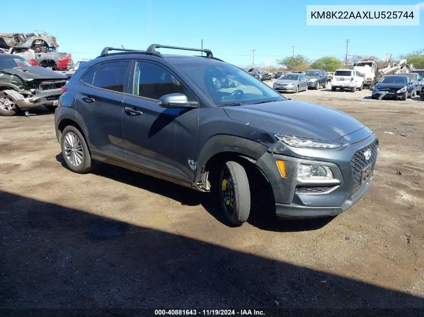 2020 Hyundai Kona Sel VIN: KM8K22AAXLU525744 Lot: 40881643