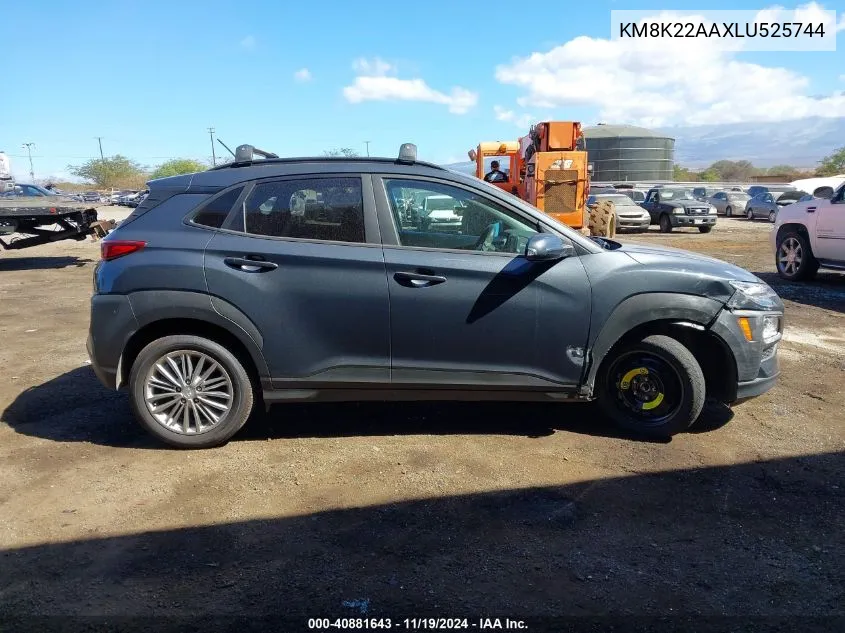 2020 Hyundai Kona Sel VIN: KM8K22AAXLU525744 Lot: 40881643