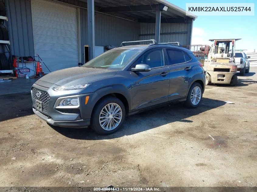 2020 Hyundai Kona Sel VIN: KM8K22AAXLU525744 Lot: 40881643