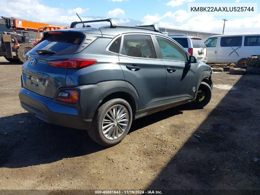 2020 Hyundai Kona Sel VIN: KM8K22AAXLU525744 Lot: 40881643