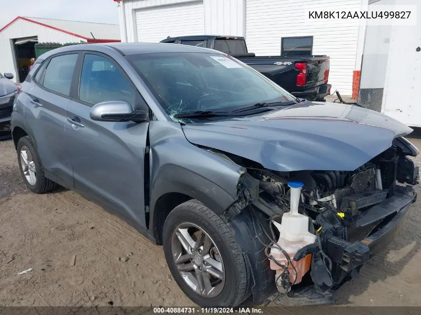 2020 Hyundai Kona Se VIN: KM8K12AAXLU499827 Lot: 40884731