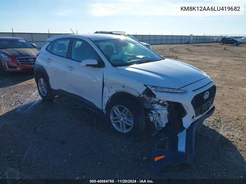 2020 Hyundai Kona Se VIN: KM8K12AA6LU419682 Lot: 40884785