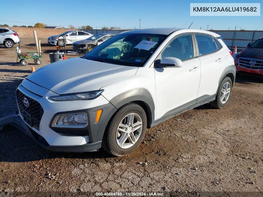 2020 Hyundai Kona Se VIN: KM8K12AA6LU419682 Lot: 40884785