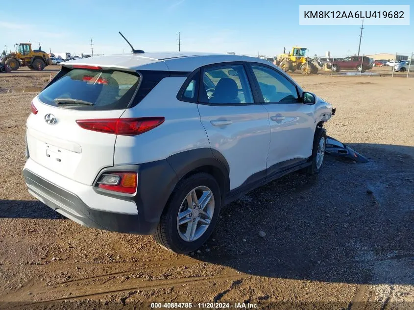 2020 Hyundai Kona Se VIN: KM8K12AA6LU419682 Lot: 40884785