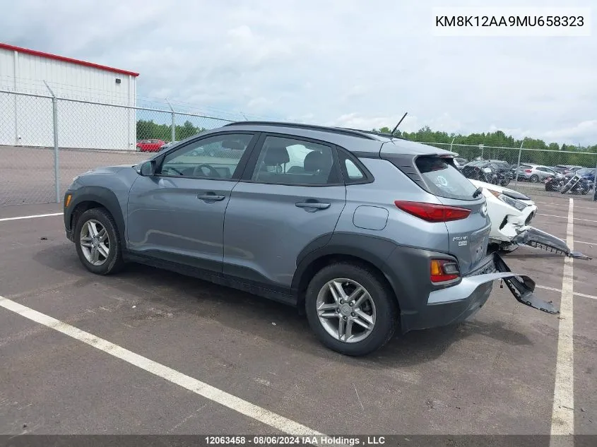 2021 Hyundai Kona Se VIN: KM8K12AA9MU658323 Lot: 12063458