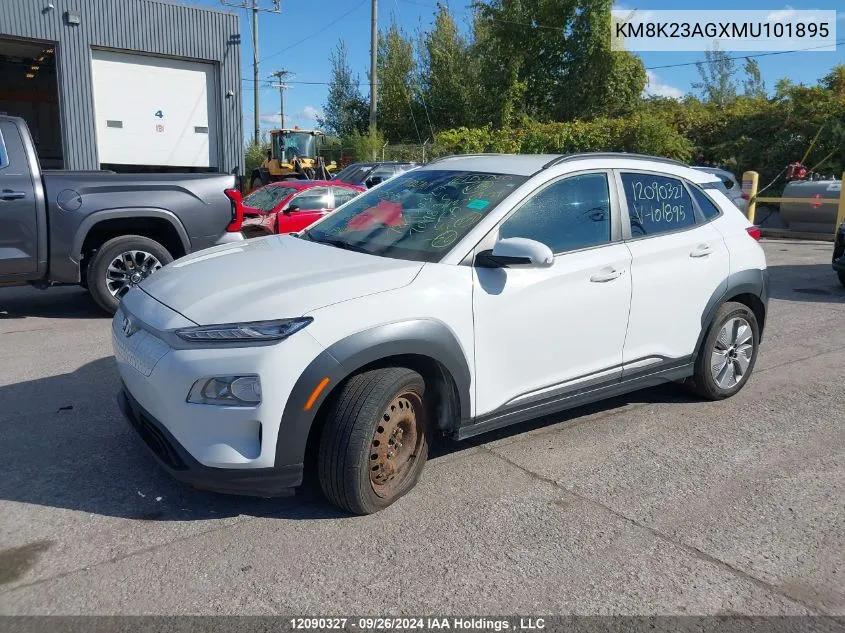 KM8K23AGXMU101895 2021 Hyundai Kona Electric Preferred