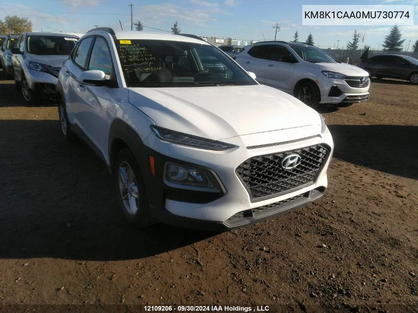 2021 Hyundai Kona Se VIN: KM8K1CAA0MU730774 Lot: 12109206