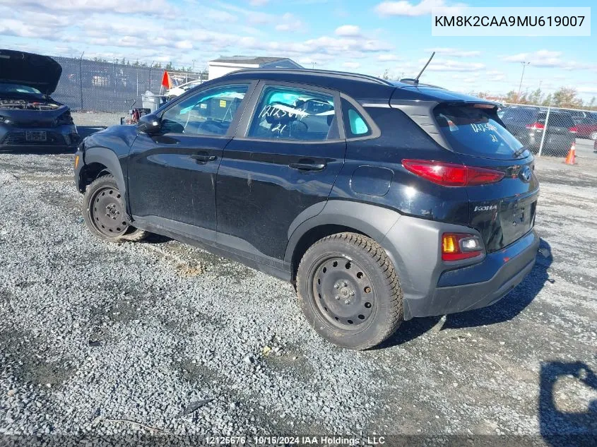 2021 Hyundai Kona Sel VIN: KM8K2CAA9MU619007 Lot: 12125676