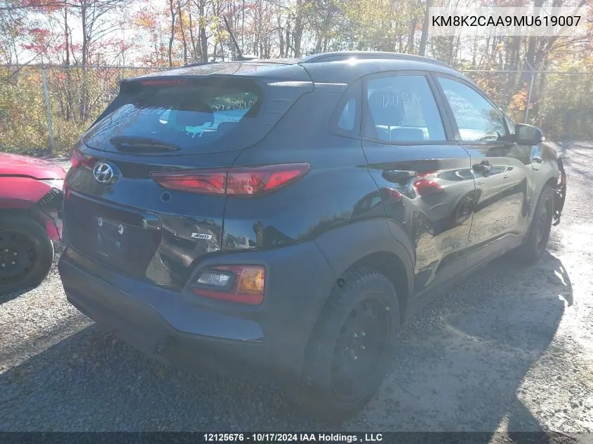 2021 Hyundai Kona Sel VIN: KM8K2CAA9MU619007 Lot: 12125676