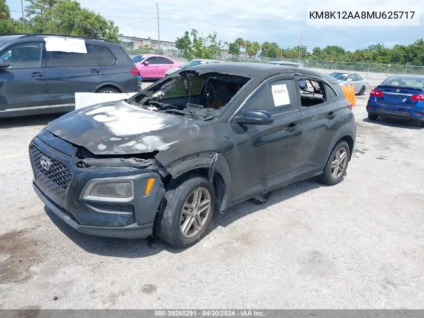 2021 Hyundai Kona Se VIN: KM8K12AA8MU625717 Lot: 39260291