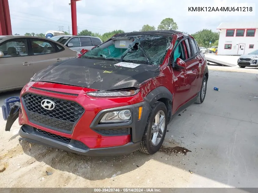 2021 Hyundai Kona Se VIN: KM8K12AA4MU641218 Lot: 39428746