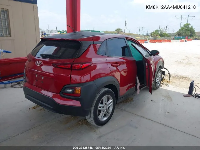 KM8K12AA4MU641218 2021 Hyundai Kona Se