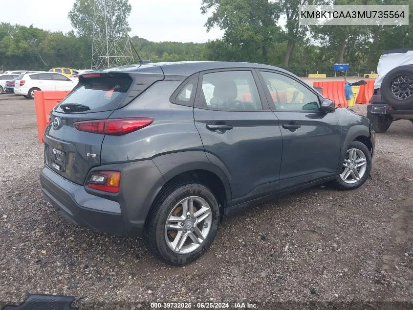 KM8K1CAA3MU735564 2021 Hyundai Kona Se