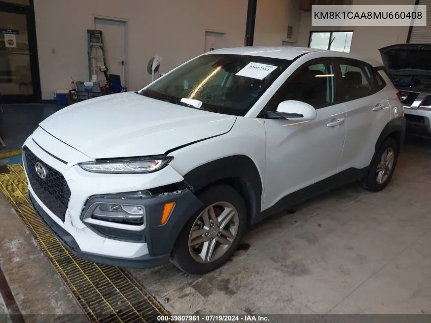 2021 Hyundai Kona Se VIN: KM8K1CAA8MU660408 Lot: 39807961